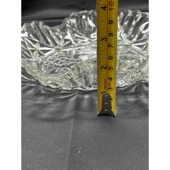 Vintage Heavy Cut Federal Glass 10" Serving Bowl Platter Pioneer Pattern Fruit - Picture 4 of 4
